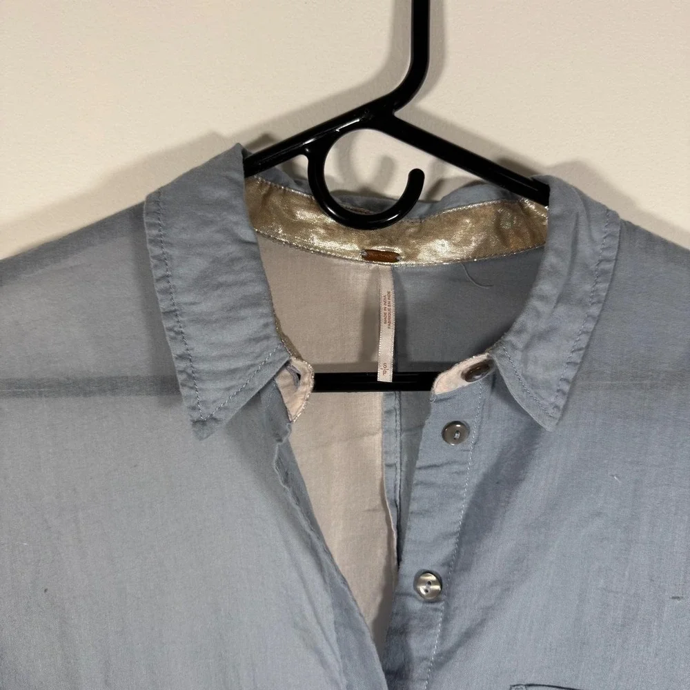 free people, rainbow ray button down tshirt